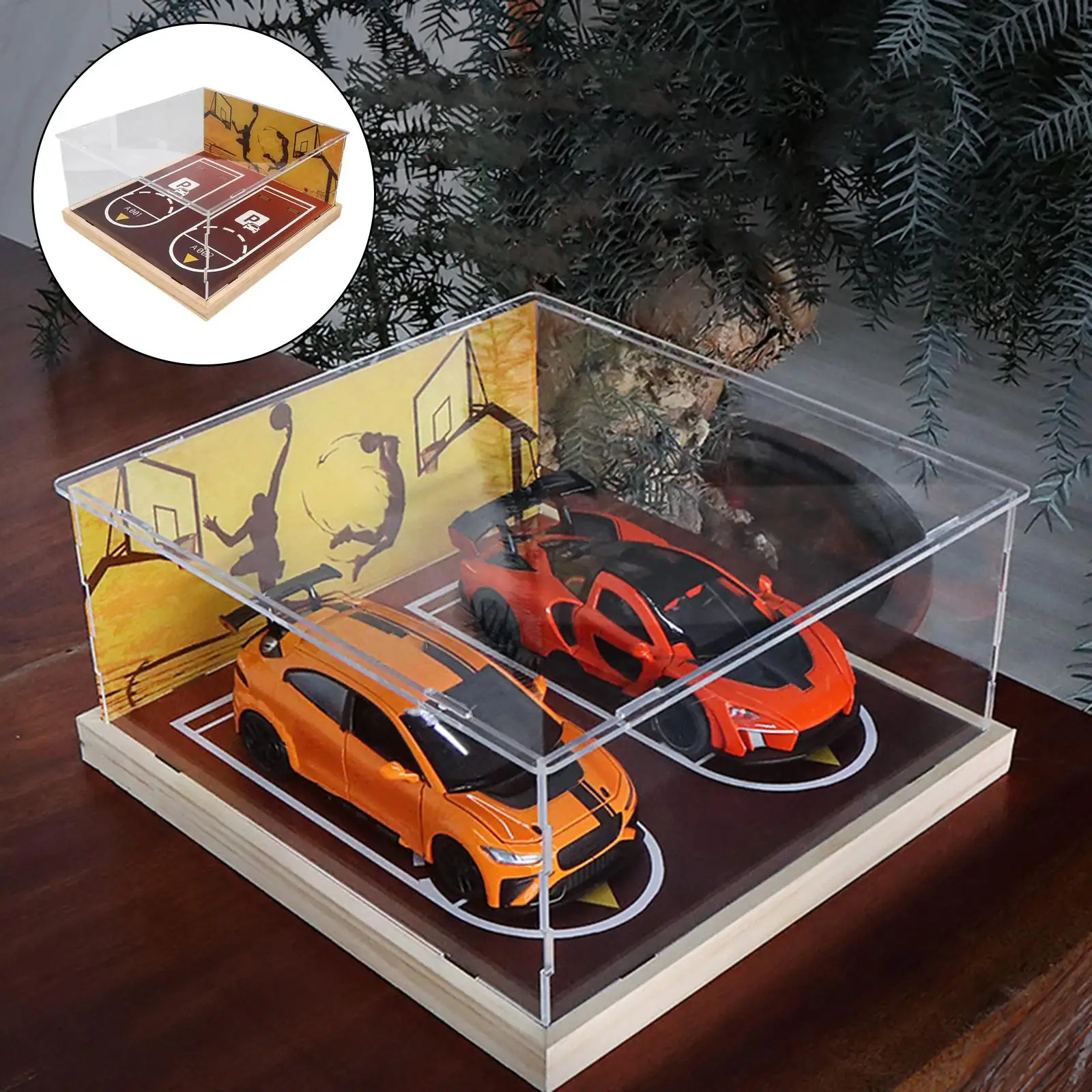 Car Model Display Box Dust-Proof Parking Lot Cabinet Case Toy for Collection