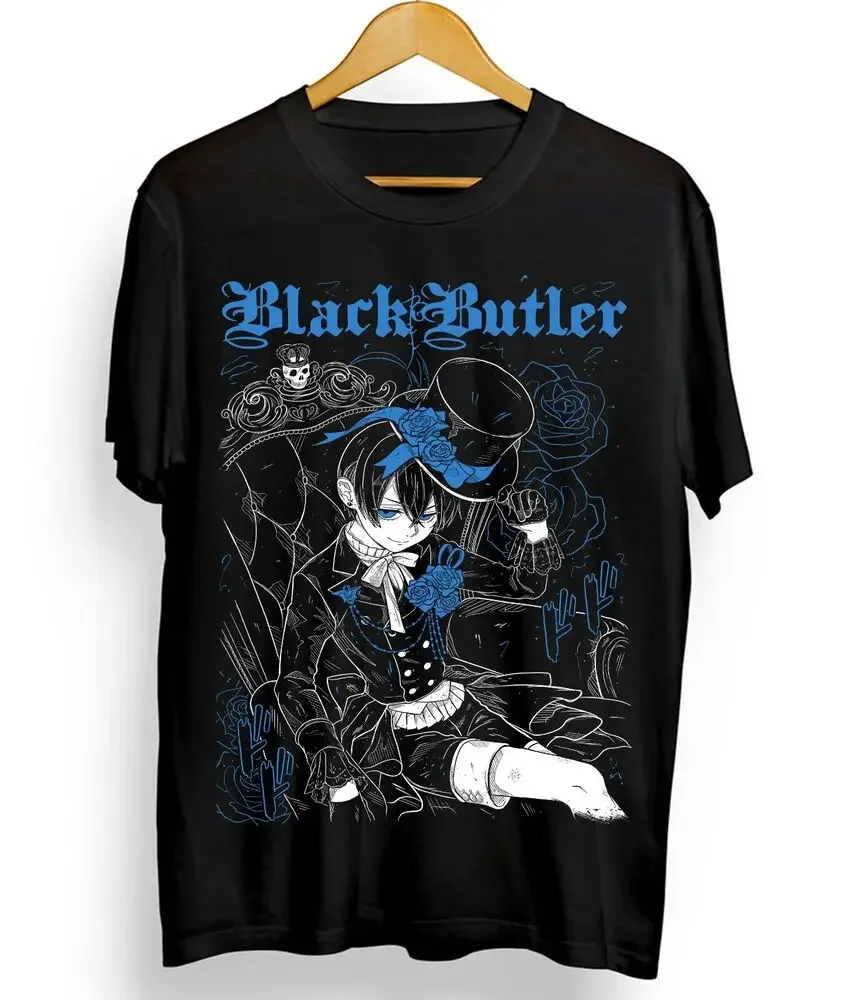 Black Butler T-shirt Sebastian Ciel Toboso Yana Kawai Anime Tee Shirt All Size