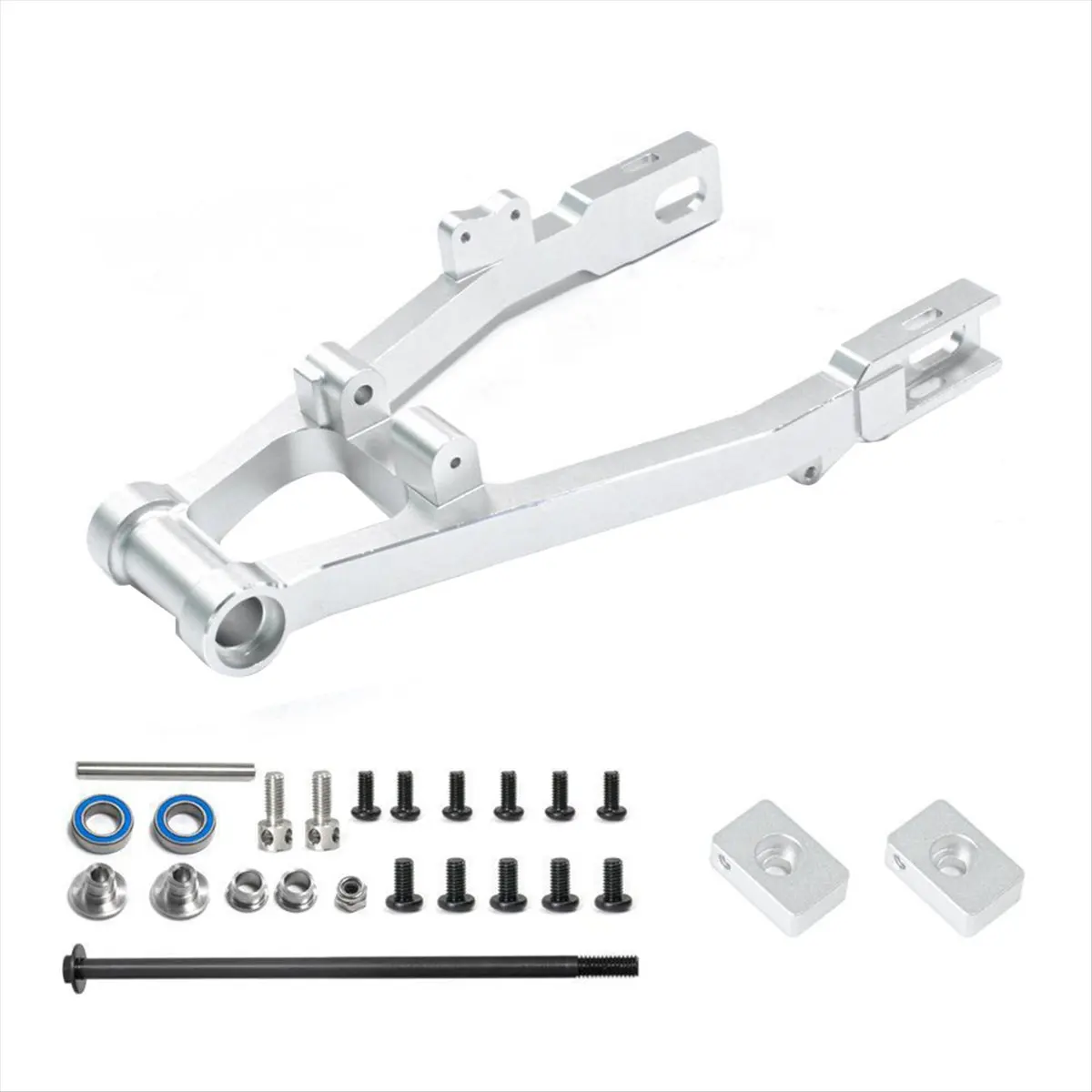 A48U For LOSI 1/4 Promoto-MX RC Car Electric Motorcycle Rear Swing Arm Rear Fork Wheel Seat Accessory 264000 Silver