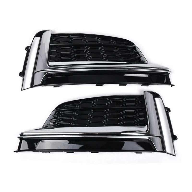 Front Bumper Fog Light Lamp Grille Grill Cover For  A5 S5 Sline 2017-2019 Replace 8W6807681F 8W6807682F