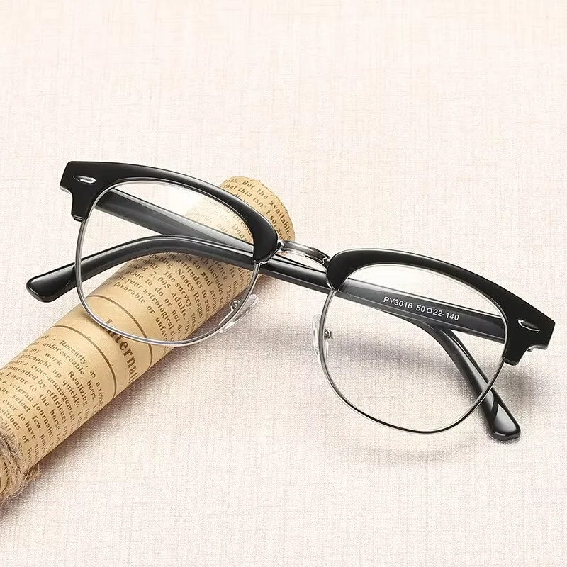 2025 Hot Sell  Lightweight Glasses Clear Lens Vintage Sunglasses Half Frame Glasses for Women and Men