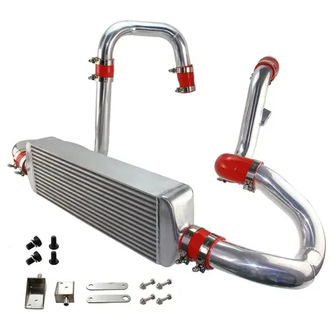 현대 제네시스 2.0T 터보용 인터쿨러 배관 호스 키트, 전면 마운트 바 및 플레이트, 2010 2012 성능 알루미늄, 블랙, 블루, 레드