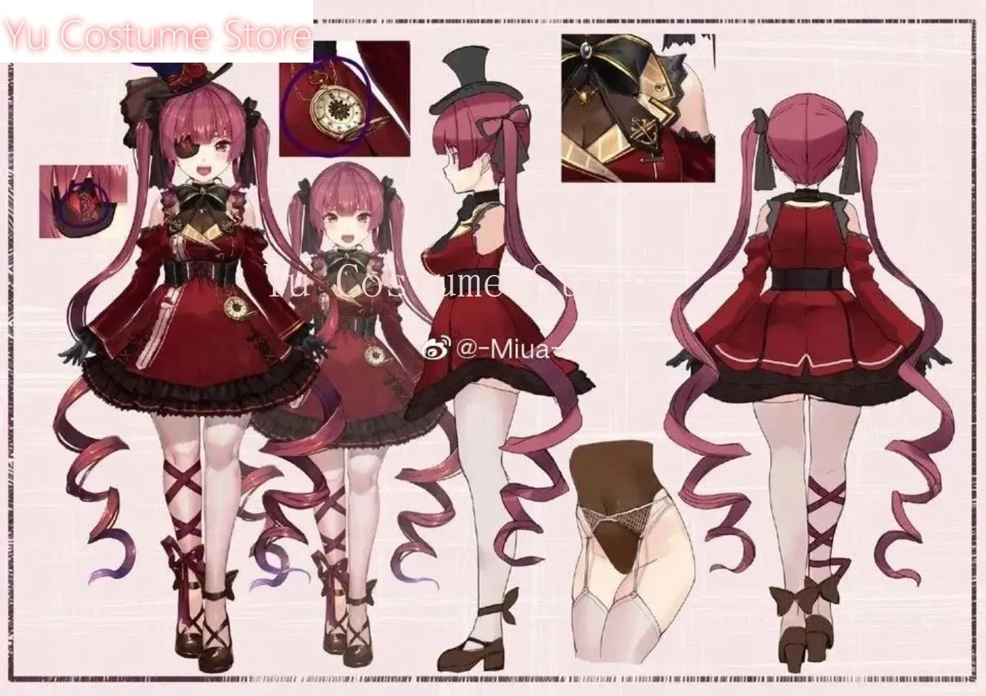 يو CostumeStore [مخصص] أنيمي الخامس هوشو البحرية الكابتن لعبة البدلة القوطية لوليتا فستان رائع تأثيري حلي هالوين