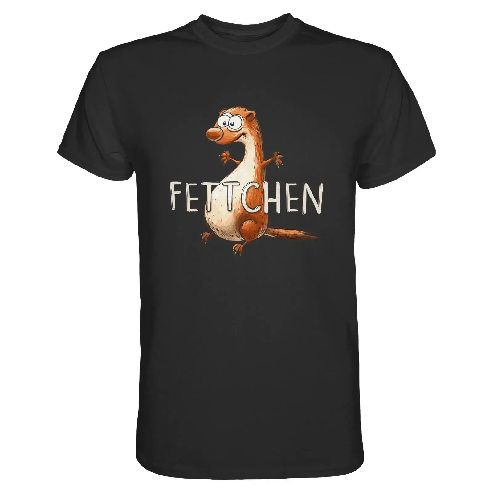 Fatty T Shirt Funny Ferret Comic Saying Animal Fun for Men Image 1 of 2 vintage Washed Casual Top For Everyday Wear Slightly