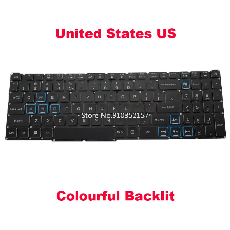 US UK SP Colourful Backlit Keyboard For ACER Predator Helios 300 PH315-53 PH315-54 PH317-54 N20C3 LG5P_N90BL ACM18K3UK ACM18K3U4