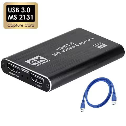 4K USB 3.0 Video Capture Card HDTV 1080P 60Hz HD Video Recorder Grabber For PS4 OBS Game Recording Live Streaming