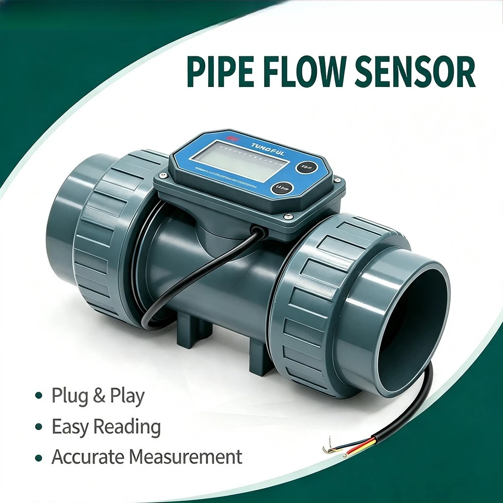 DN40 Electronic Digital Water Flow Meter, High Flow Liquid Pipeline Sensor For Agricultural Irrigation & Sewage Monitoring