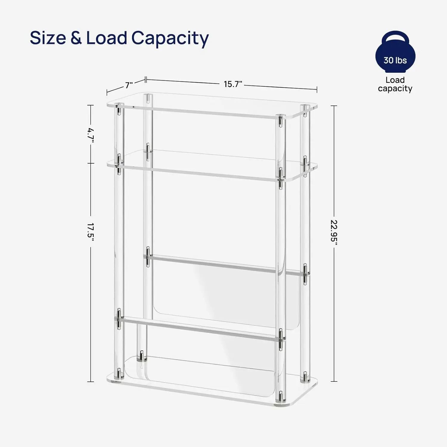 

Hmyhum Acrylic Narrow End Table For Small Spaces With Magazine Holder, Slim Side Small Nightstand/Bedside Table For Living
