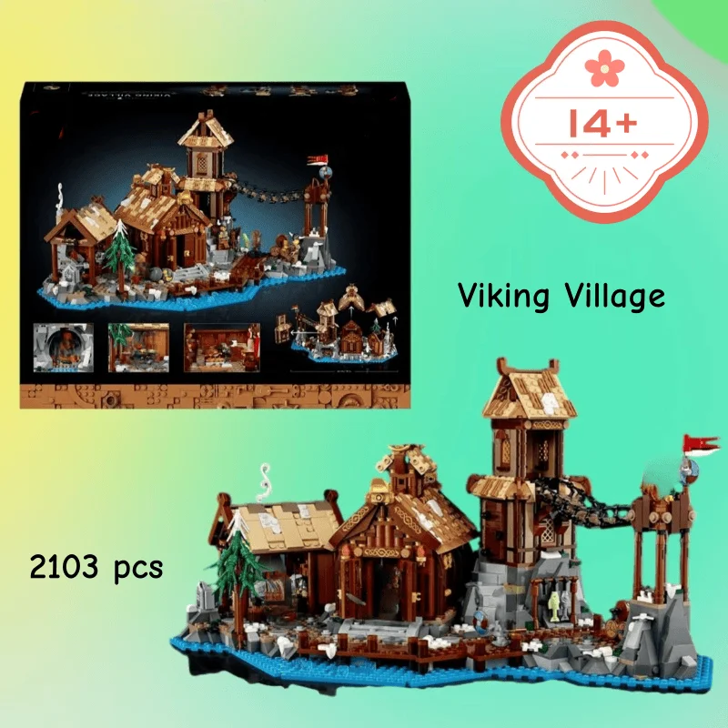 

21343 Building Blocks Bricks 2103pcs European Medieval Street View Viking Village Model Custom Puzzle Creative Ideas Kid Gift