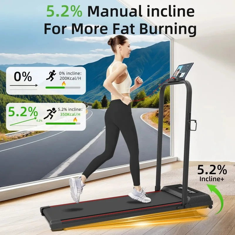 Incline Portable Walking Pad  Mini Desk Foldable Treadmill Machine Manual Electric Fitness Treadmill for Home With APP Bluetooth