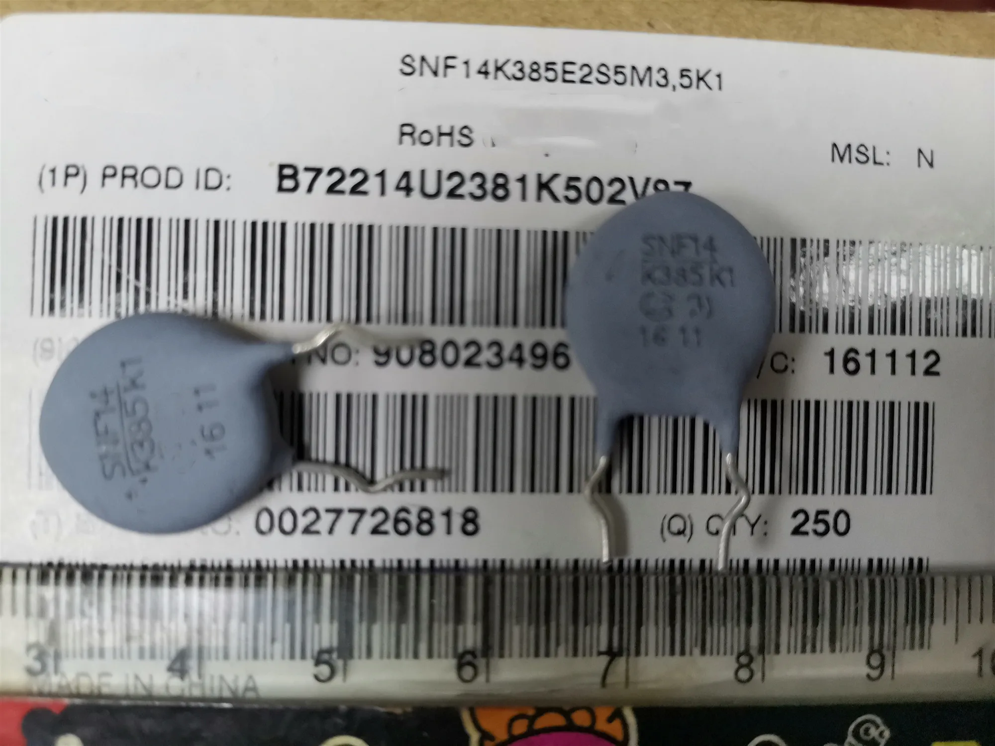 10PCS neue original METALOXIDEVARISTOR SIOV S20K25M6 S20K25 SNF14K385E2S5M3,5K1 SNF14K385K1 S20K11M6 S20K11 S20K50