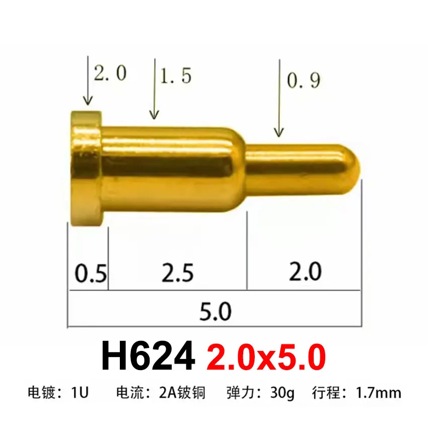 1 sztuk 1A 1.5A 2A wysoki prąd złącze szpilkowe Pogopin sprężyna baterii obciążony kontakt SMD igła PCB 3 4 5 7 8 MM Test Prob