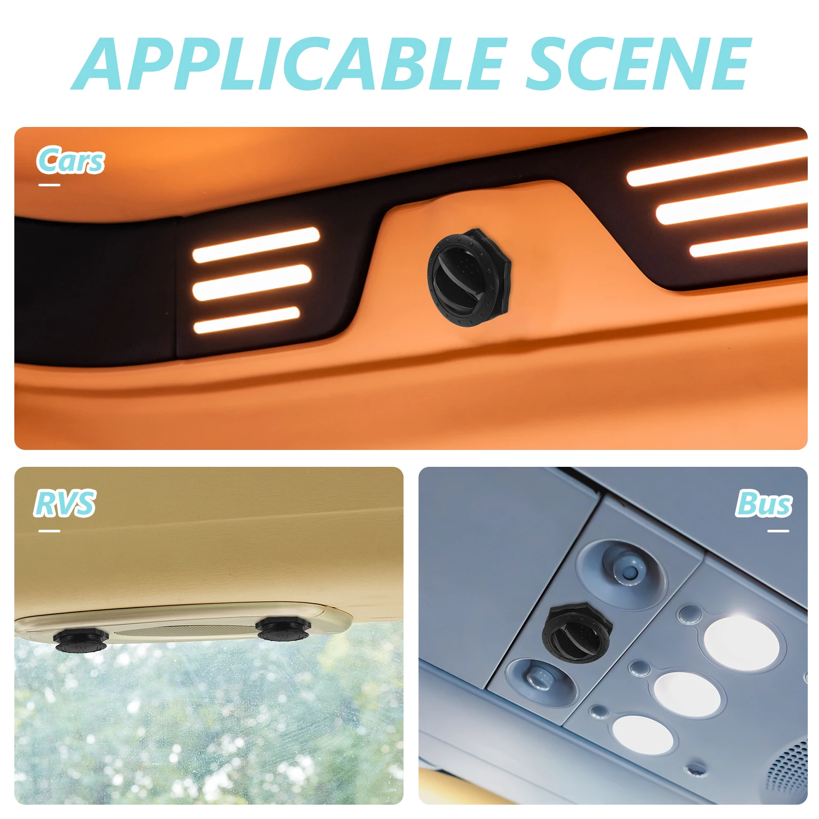

Car Outlet Accessories 60mm Gray RV Round Vent Cover AC Vent Cover Round Louvered Exhaust Vents Soft Hose Fittings