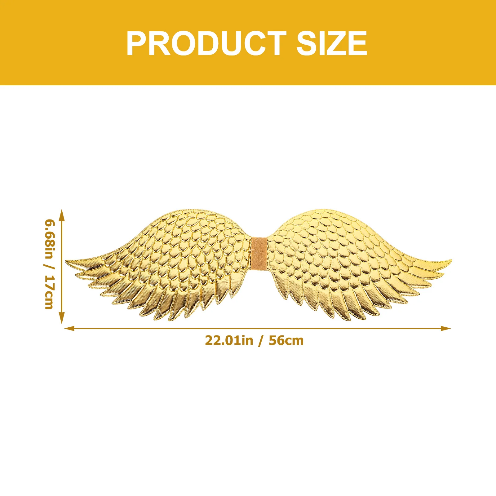 2 szt. Złote Skrzydła Anioła Duże Materiałowe Skrzydła dla Dzieci Dziewcząt Halloween Cosplay Impreza Scena Występ Rekwizyt Akcesoria do Przebrań