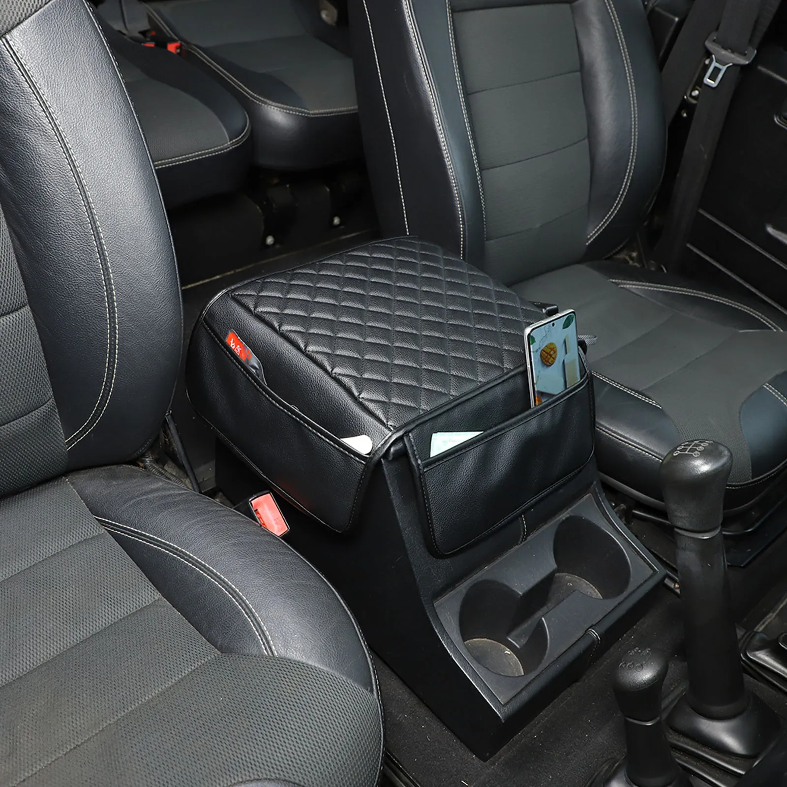 صندوق مسند ذراع مركز السيارة غطاء واقي ، ملحقات جلدية داخلية للمدافع ، أرض من Rover Defender 90