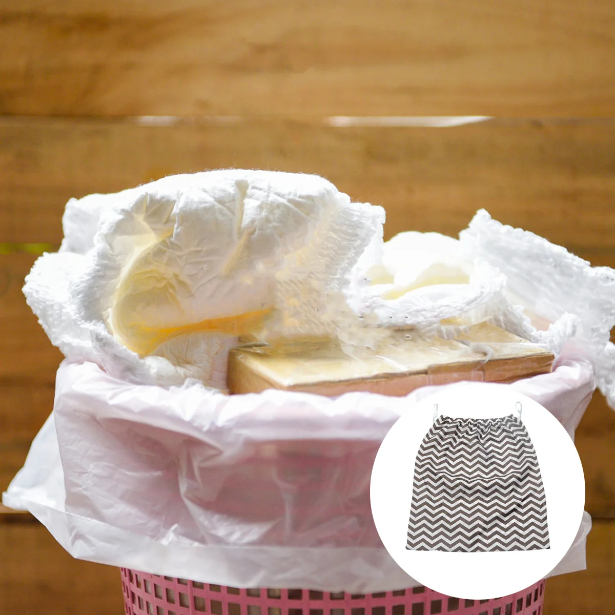 1 pz borsa per pannolini asciutti e bagnati custodia per pannolini per neonati secchiello per pannolini per bambini portatile durevole e leggero design in corda