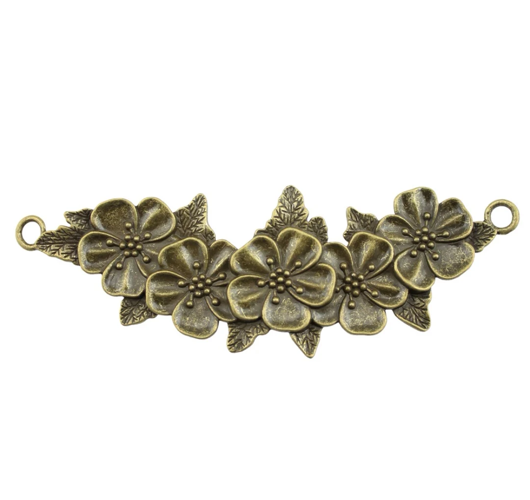 

3pcs 113mm Zinc alloy metal tibetan silver,antiqued bronze plated connector T0344 for jewelry making