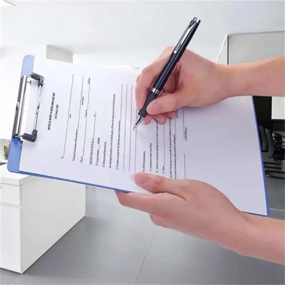 1Pcs New A4/A5/A6 Writing Clipboard Plastic Blue Writing Pad Board Menu Bill Folder Paper Ticket Storage