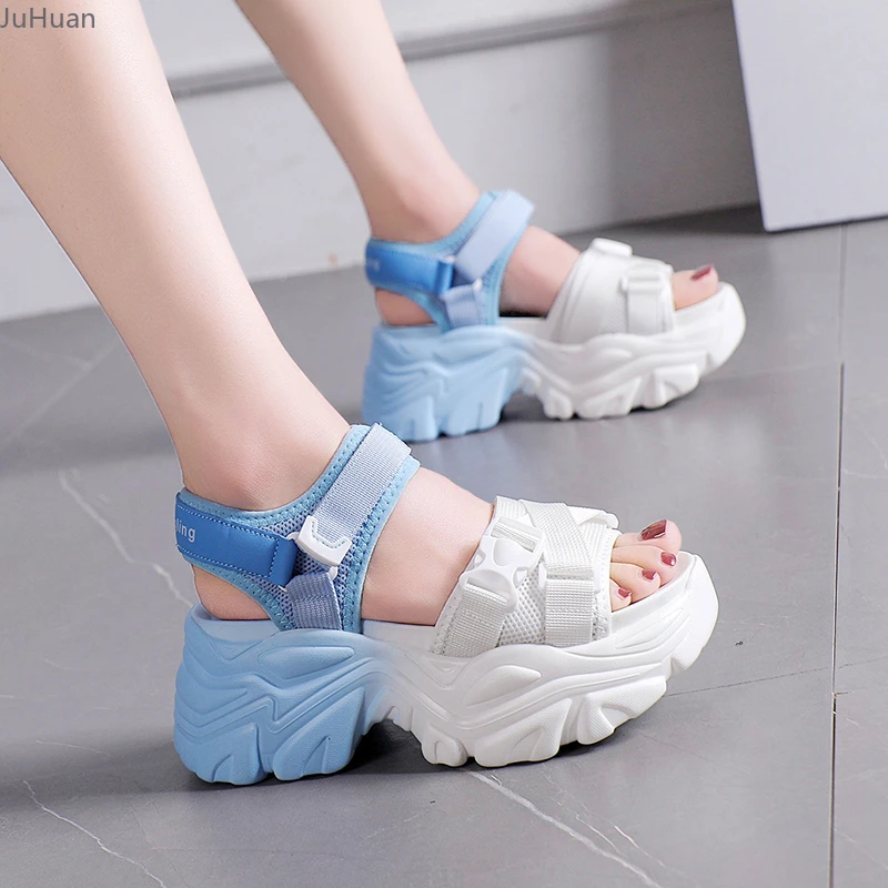 

Summer Fashion Women's Sports Sandals Versatile Roman Style Platform Shoes Ins Trendy Soft Sole Open Toe Muffin Shoes for Ladies