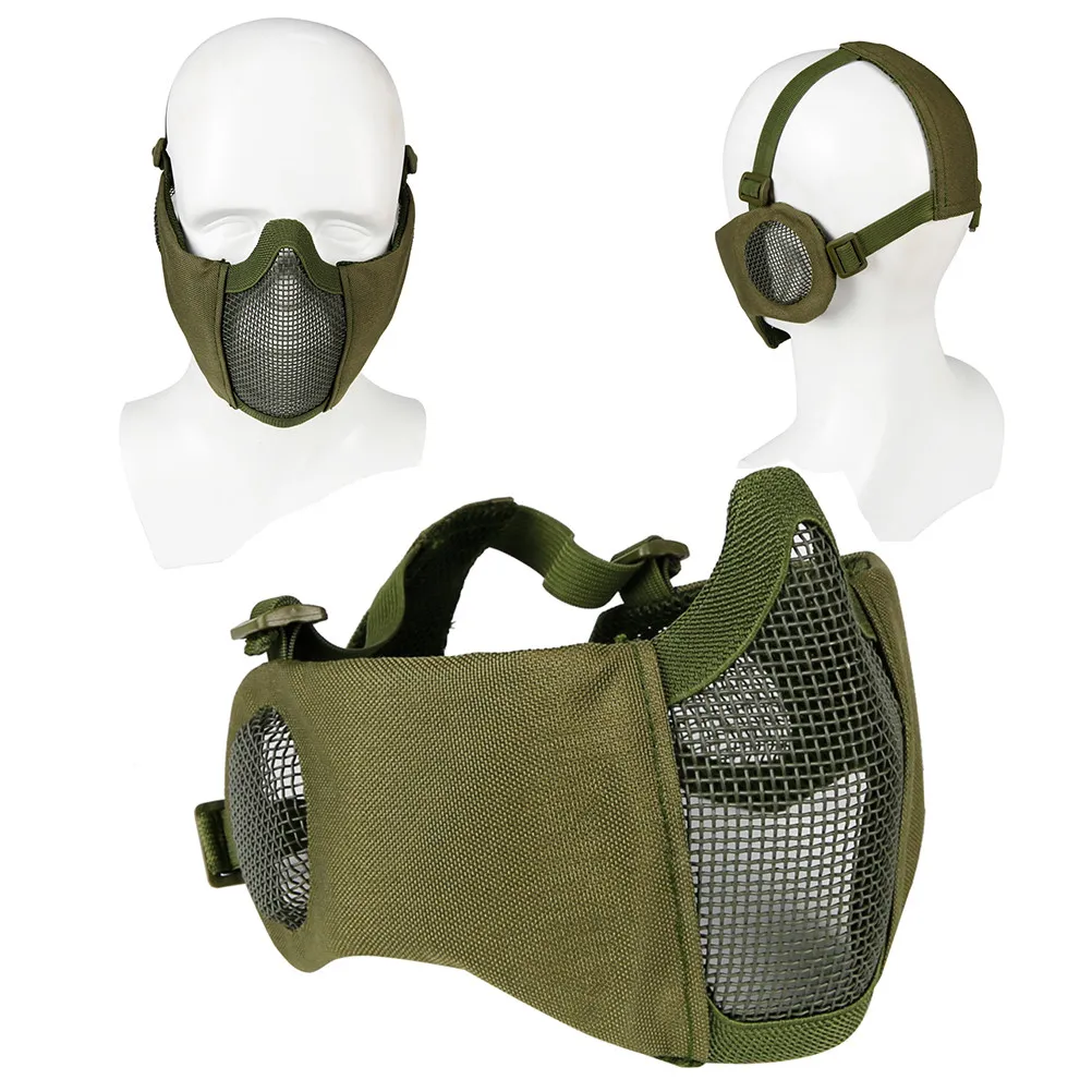 

Foldable Half Low-Carbon Steel Mesh Comfortable Adjustable Protective Black Hunting Outdoor