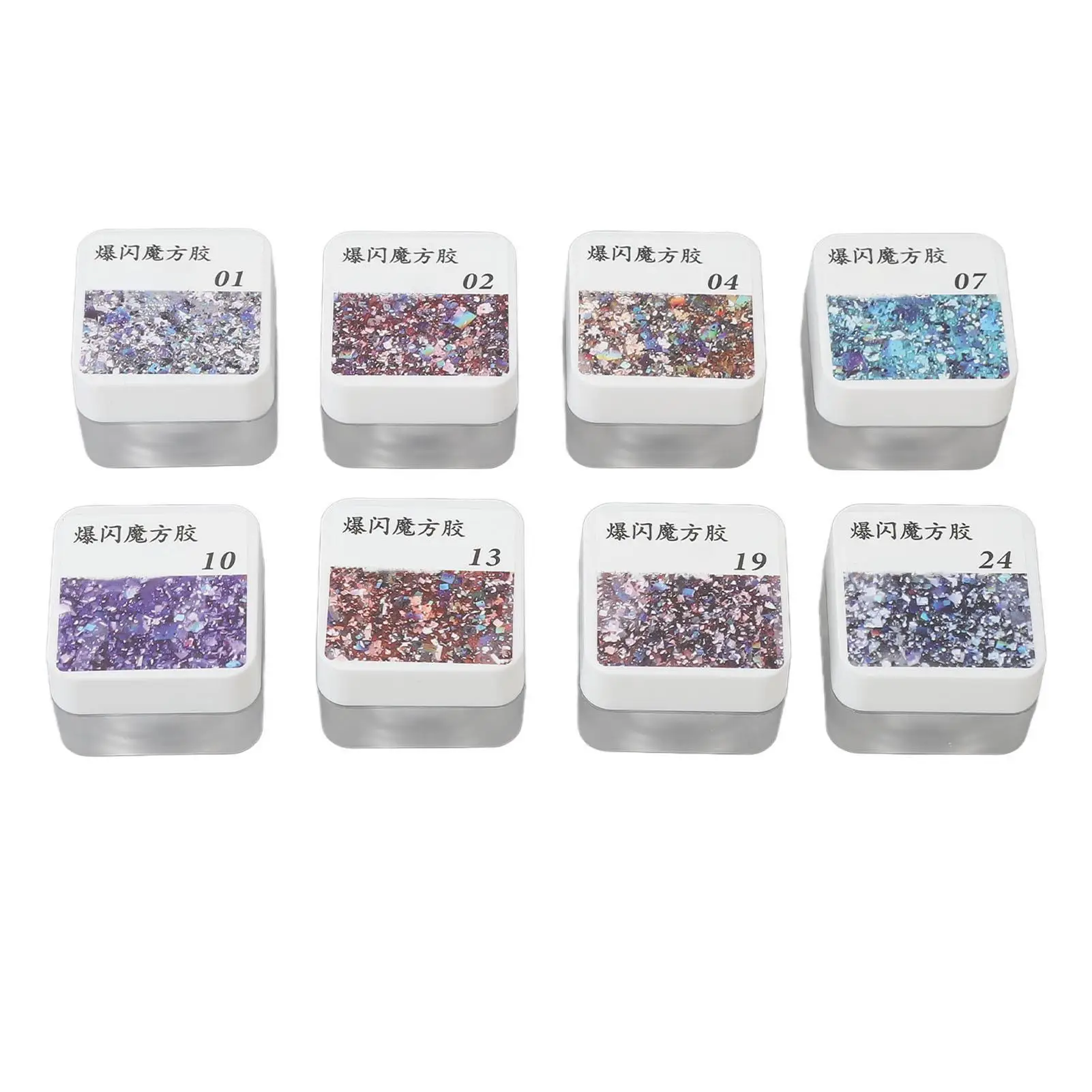 

8 Colors Glitter Gel Polish Set - Skin-Friendly & Safe Ingredients - Sparkling Sequins - for party Ready!