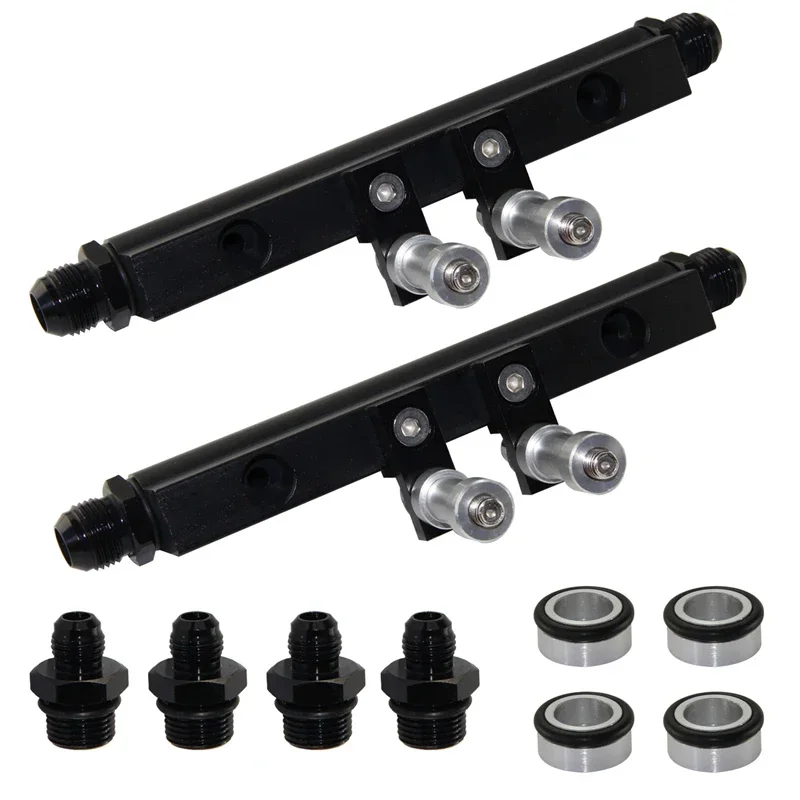 Aluminum Oil Fuel Injector Rail w/ Fitting Kit For Subaru Impreza WRX STI EJ20 EJ25 Engines Only Turbo Black/Silver