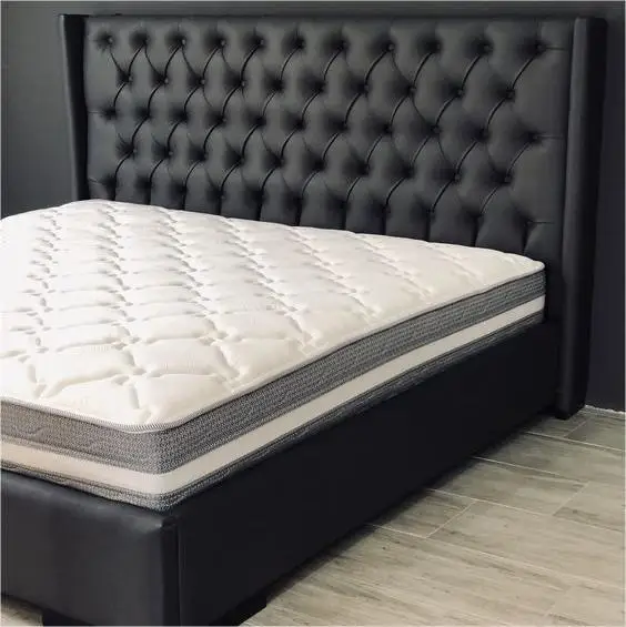 

Luxury Romantic Modern Bedroom Living Room Hotel Furniture King Queen Size Up-holstered Metal Wood Bed