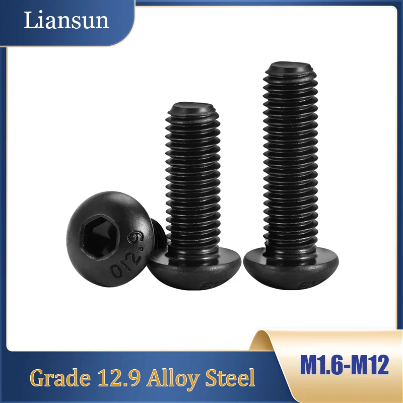12.9 High-Strength Hex Socket Screws – Button Head, Pan Head & Semi-Cup Bolts, M1.6-M12 for Machinery Build