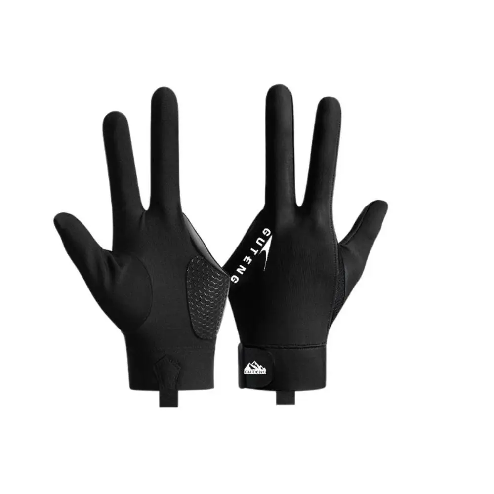 اليد اليسرى قفازات البلياردو المضادة للعرق مقاومة للاهتراء ثلاثة أصابع قفازات عدم الانزلاق مرونة البلياردو قفازات التدريب رجل