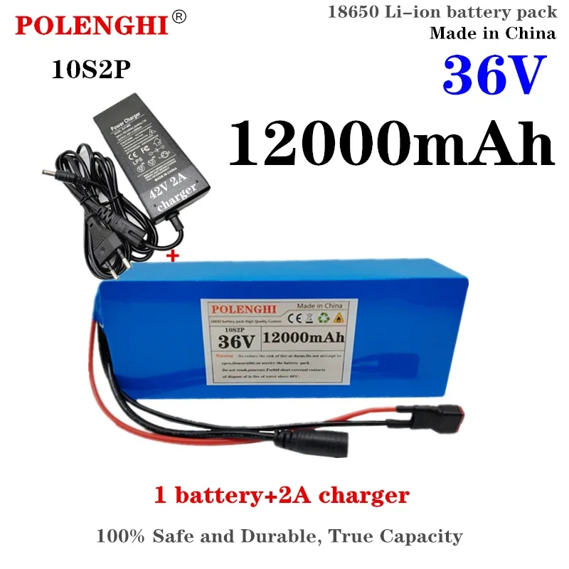 

high capacity T plug 10S2P 36V 7-12Ah 18650 rechargeable lithium-ion battery pack with built-in intelligent BMS protection board