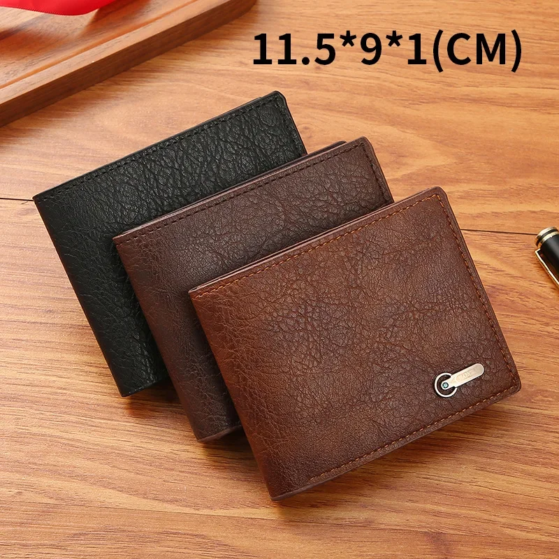 2023 Fashion Men\'s Wallet Business Casual Short Leather Wallet Casual Short Leather Bag Short Casual Wallet