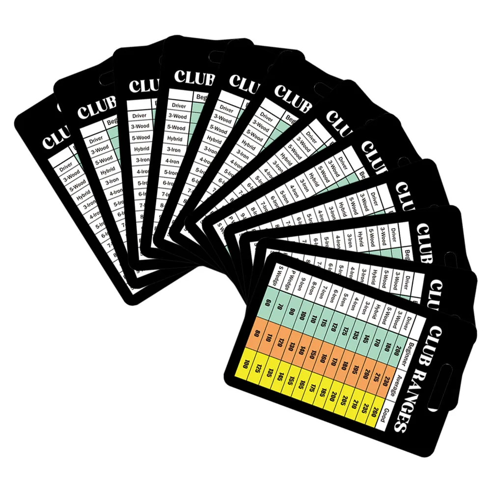 Golf Scorecards Enhanced Accuracy Durable Paper Large Font Compact Portable Club Range Distance Charts Training