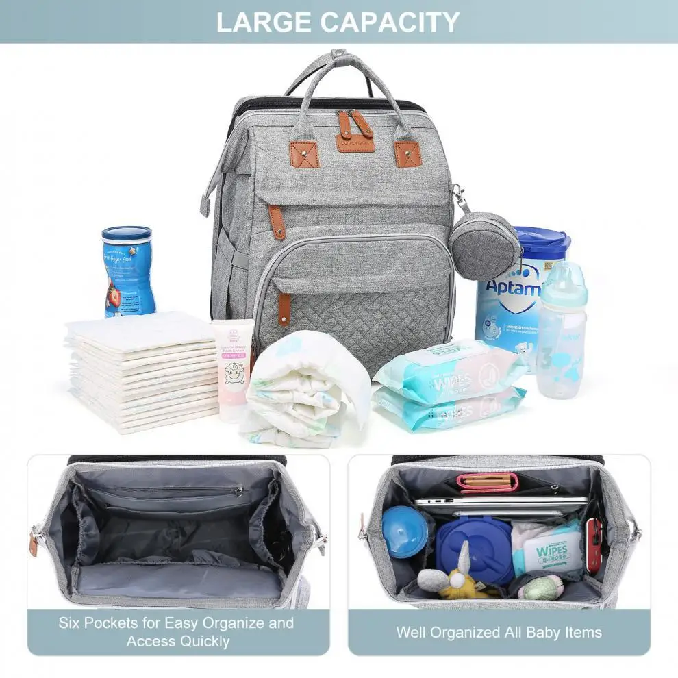 Mommy Bag Extendable Backpack Newborn Bed Crib Anti-mosquito Bag Cart Large-capacity Mother and Baby Bag Free Toys Diaper Pad