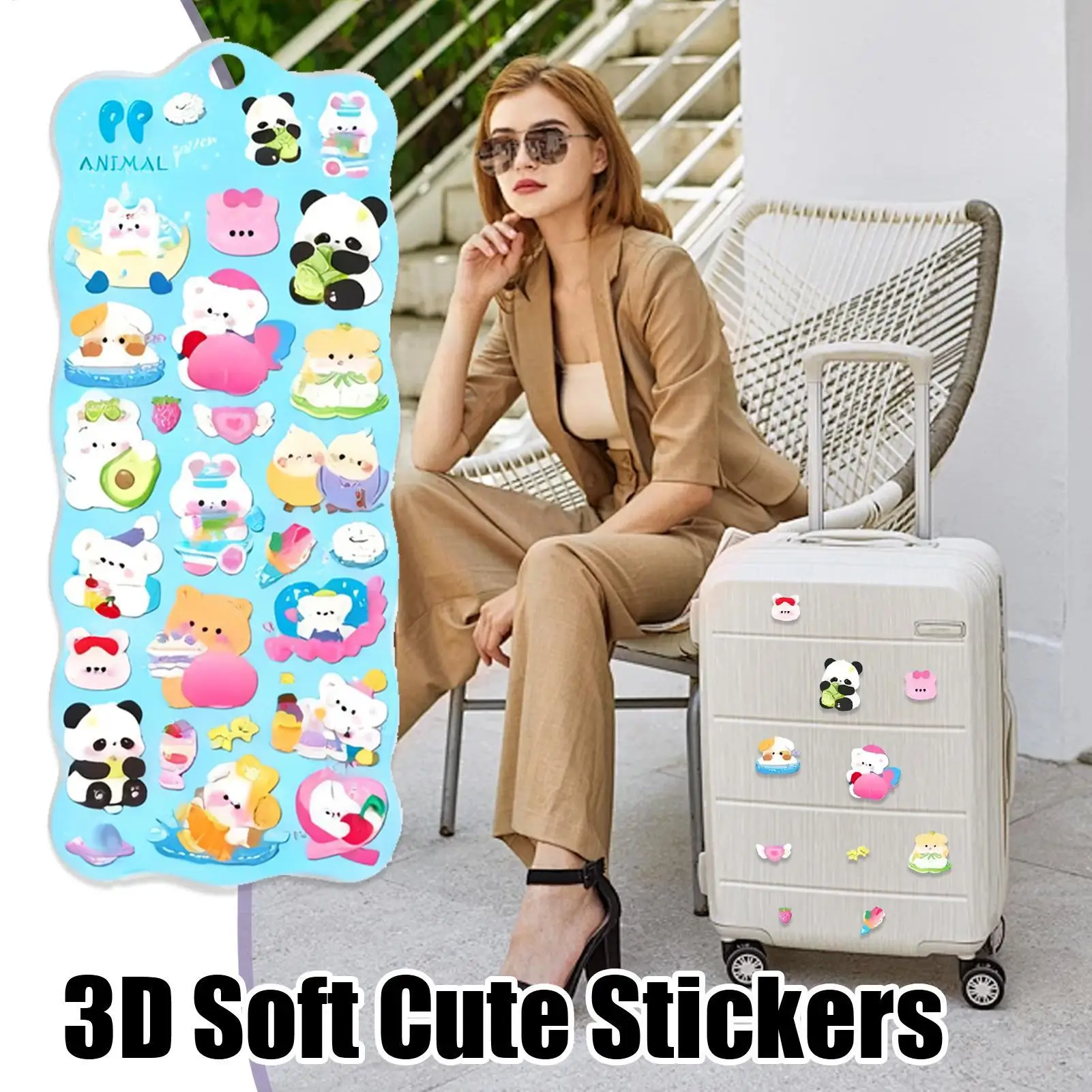 

Stickers 3D Soft Fun Animal Decal Scrapbook Stickers For Kids Adults Craft Party Prizes Classroom School Phone Luggage Water
