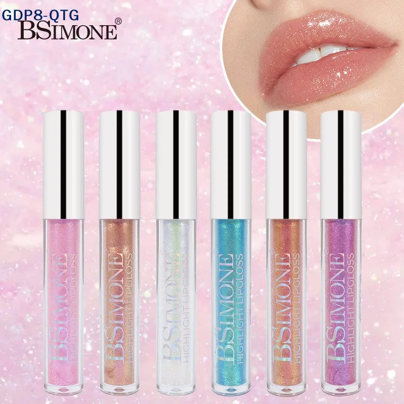 BSIMONE 4g 보습 반짝이 글리터 립글로스 메이크업 반짝이는 글리터 리퀴드 립스틱 펄 립글로스 틴트