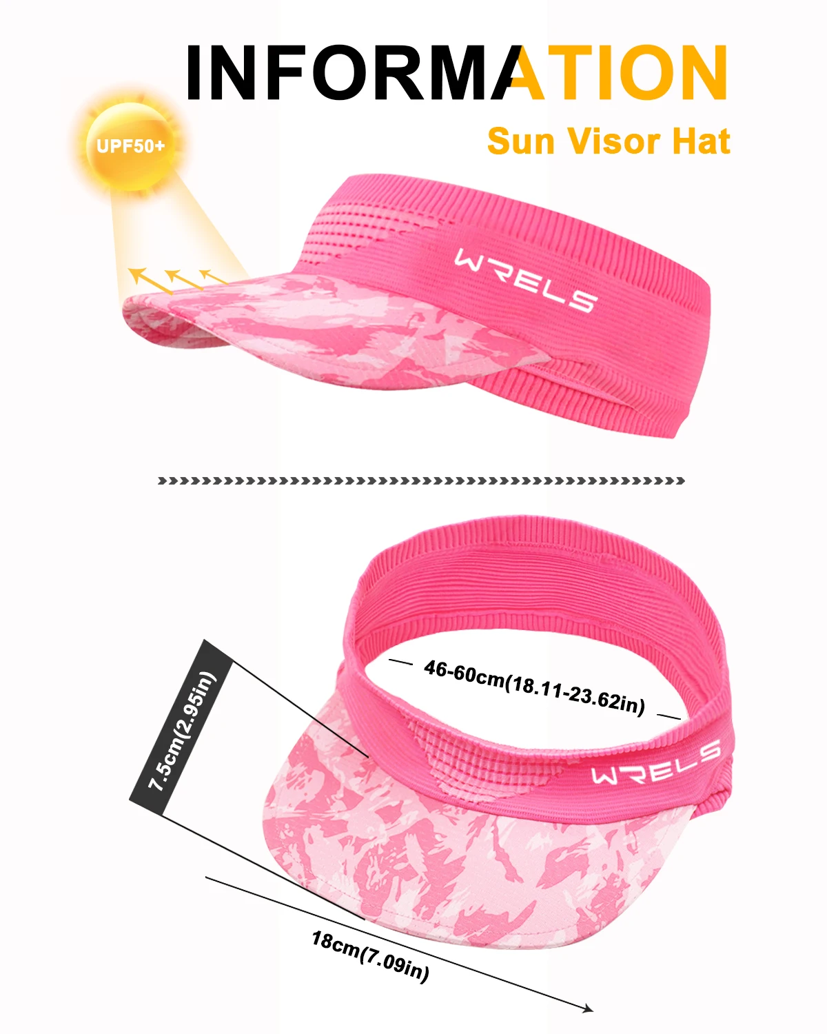 WRELS Sports Sun Hats Folding Sun Protection Hat Breathable Running Hat Tennis Parent-Child Sun Protection Top Hat Unisex Visor