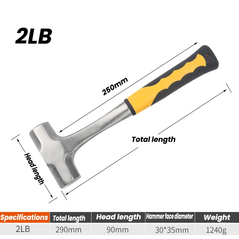 One-Piece Heavy Hand Hammer Wall Octagonal Hamme Solid Iron Hammer Construction Tool Removal Hand Tool