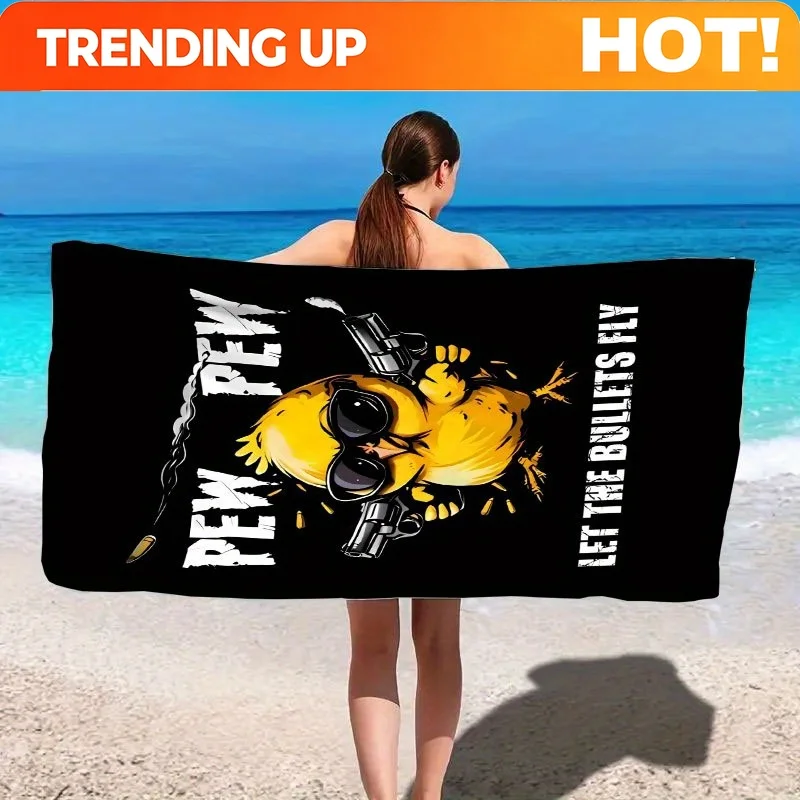 Customize Cartoon Printed Letters 2025 Hot-Selling Oversized Beach Towel, Digital Print Microfiber Bath Towel, Soft Beach Blanke