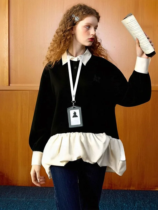 

Свитшот ZhuoZhi Весна 2026 с воротником, многослойный, с воздушной прослойкой, женский, спортивный, повседневный, приталенный, с длинными рукавами, влагоотводящий