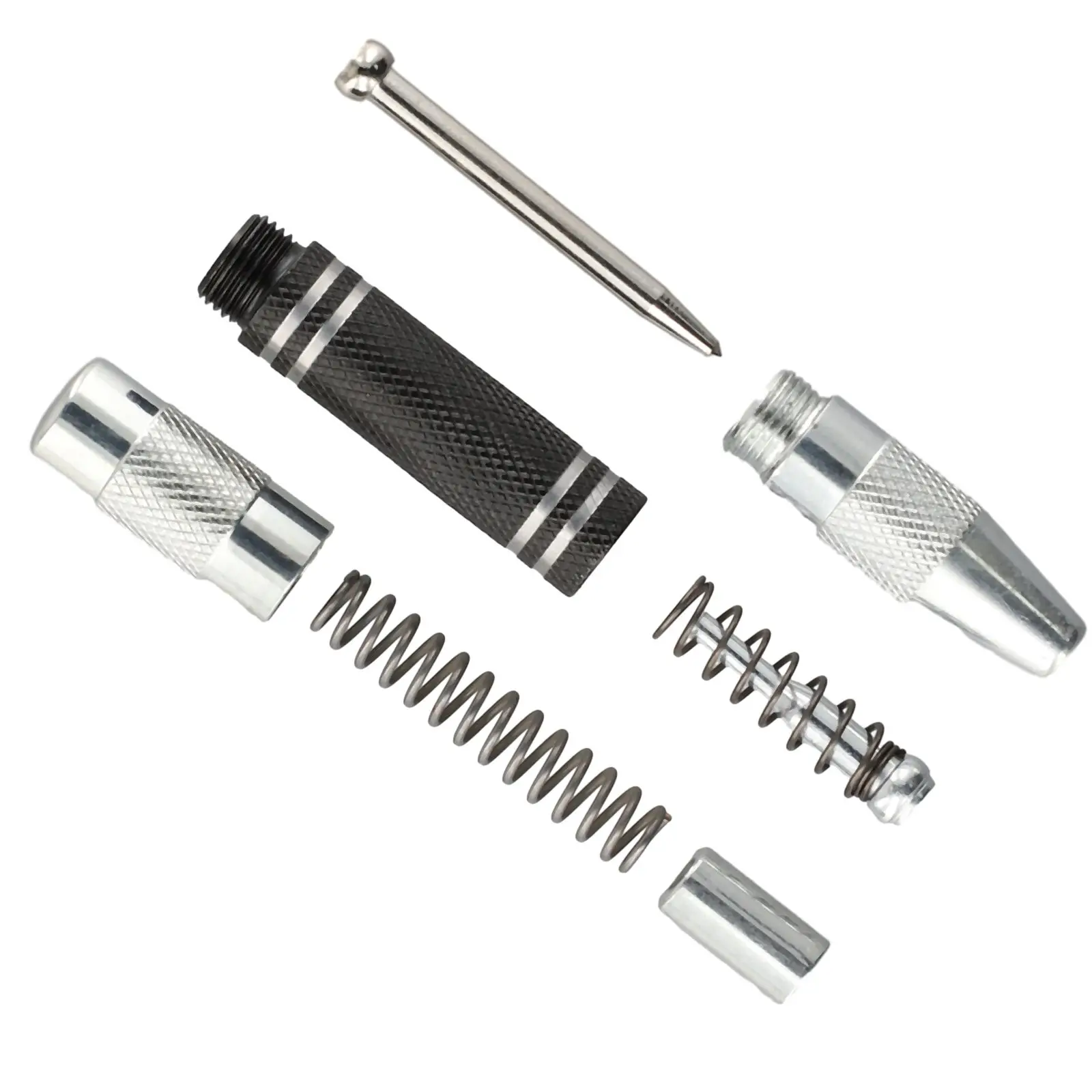 Punzón central de aguja, punzón central automático, punzón para carpintería, herramienta de taladro de Metal, punzón central de posicionamiento, plateado y negro