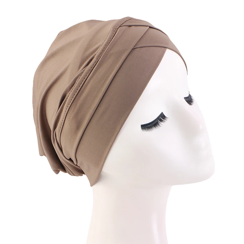 Neue Frauen Kreuz muslimischen Hijab Innenhut islamischen Untertuch arabischen Wrap Chemo Bandana muslimischen Schal Hijab Motorhaube Kappe indischen Hut – Detail 10