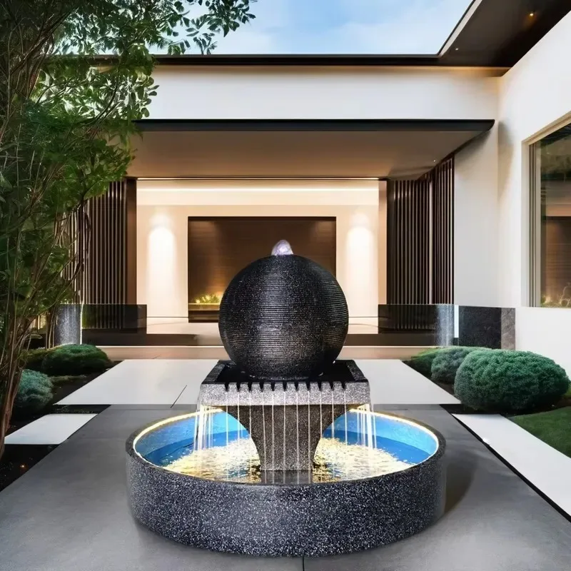 indoor/outdoor handmade mini garden fountain artificial stone resin water function for wall decoration made of resin