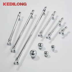 KEDLO French classical chrome plated silver solid brass ball knob modern light luxury minimalist drawer cabinet long handle