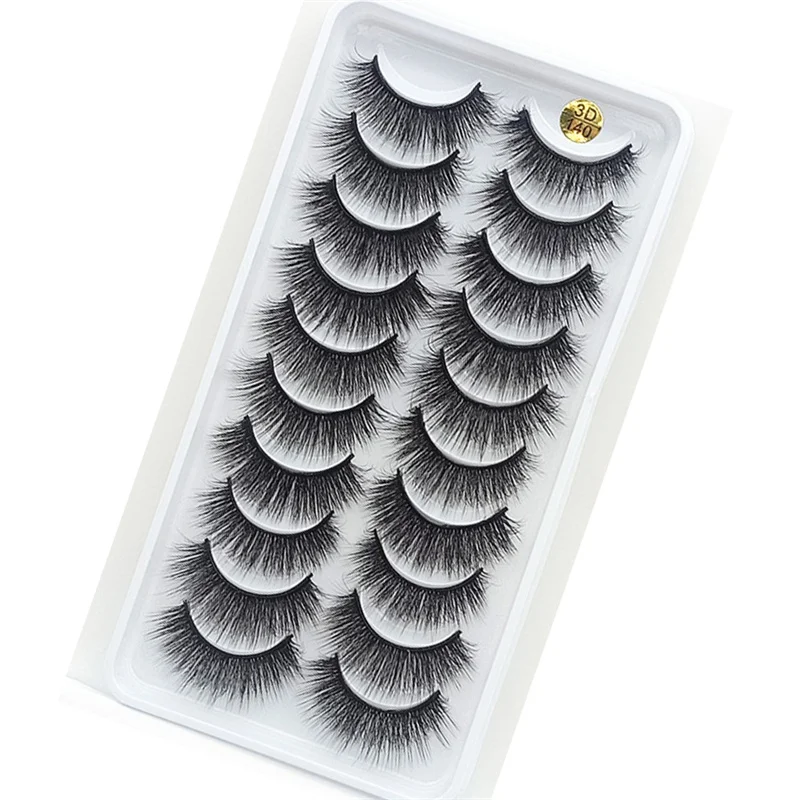 10 pairs/Tray  3D SeriseUltra-fine flexibel invisible and soft magnification strip eyelash with Support customized