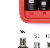 25PCS For Torx Star Screwdriver Bit Set External Socket Adapter T8-T60 For 1/4 3/8 1/2 Inch Drive I'mpact Driver Power Tool Kit