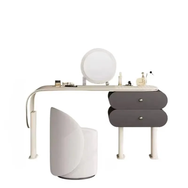 Nordic Narrow Makeup Table Simple Natural Beige Wood Modern Vanity Desk Bedroom Black Lounges Coiffeuse Chambre Furniture Home