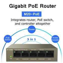 Gigabit PoE Wifi Router With AC Controller AP management 3 In 1 multi-function 1000Mbps Multiple 4 WAN LAN 5 Port Cloud Managed