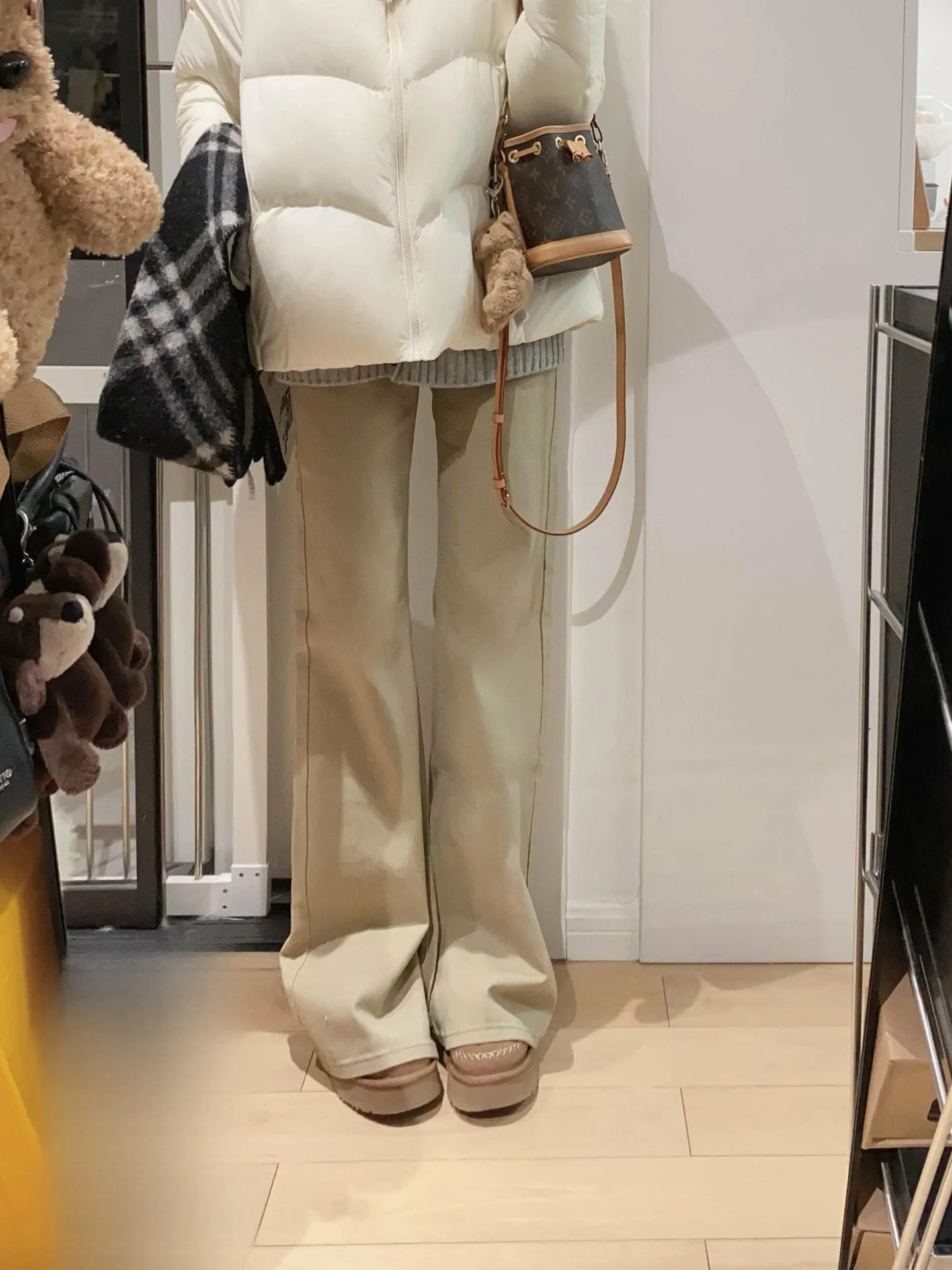 

Khaki Thin Loose Women's Jeans High Waist Straight Leg Retro Style Spring Summer New Fashion Versatile Wide Leg Pants