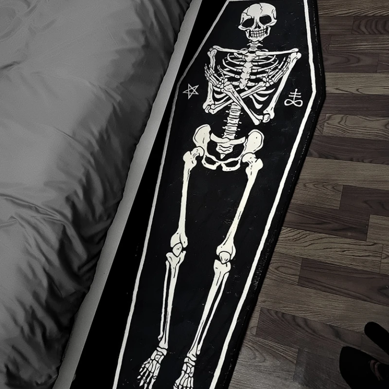 Gothic Style Rugs for Bedroom Bloody Mary Coffin Rug Halloween Living Room Decoration Atmosphere Carpet Thick Non-slip Door Mat