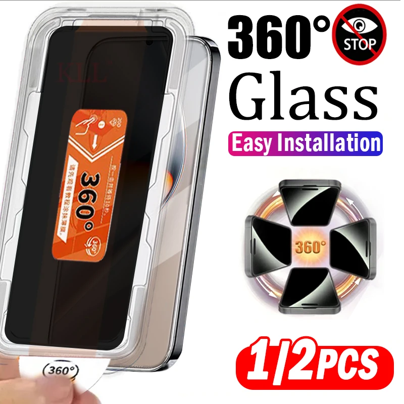 

360° Privacy Screen Protector for Honor GT Pro X80 X70 X60 GT X80i X70i X60i X50i+ Anti Spy Glass Dust Free Easy Install Cover